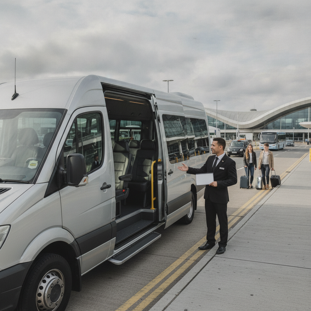 Meet & Greet at Heathrow — executive minibus meeting a group at Heathrow Airport